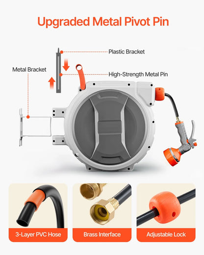 AS Equipment 100ft Retractable Garden Hose Reel