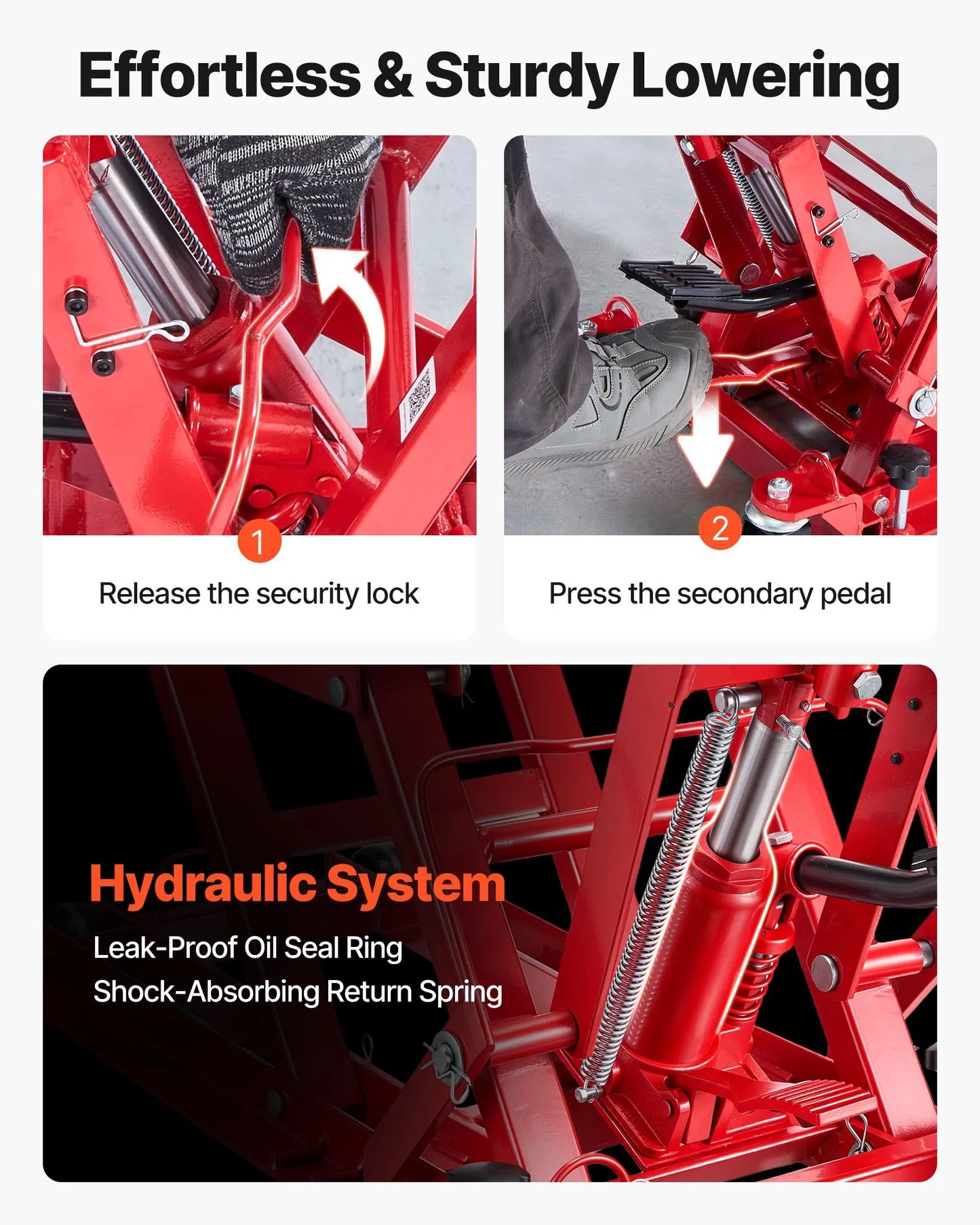 AS Equipment Hydraulic Motorcycle Lift Jack 1500lbs