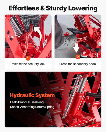 AS Equipment Hydraulic Motorcycle Lift Jack 1500lbs