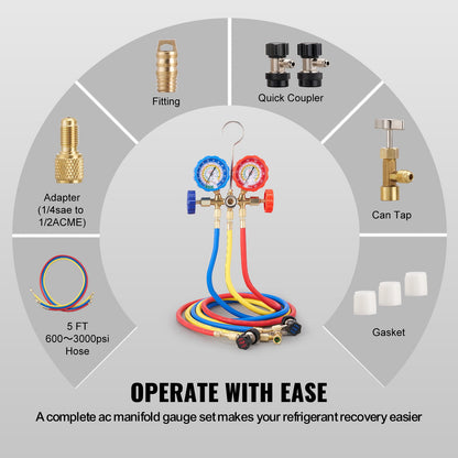AS Equipment 3 Way AC Manifold Gauge Set
