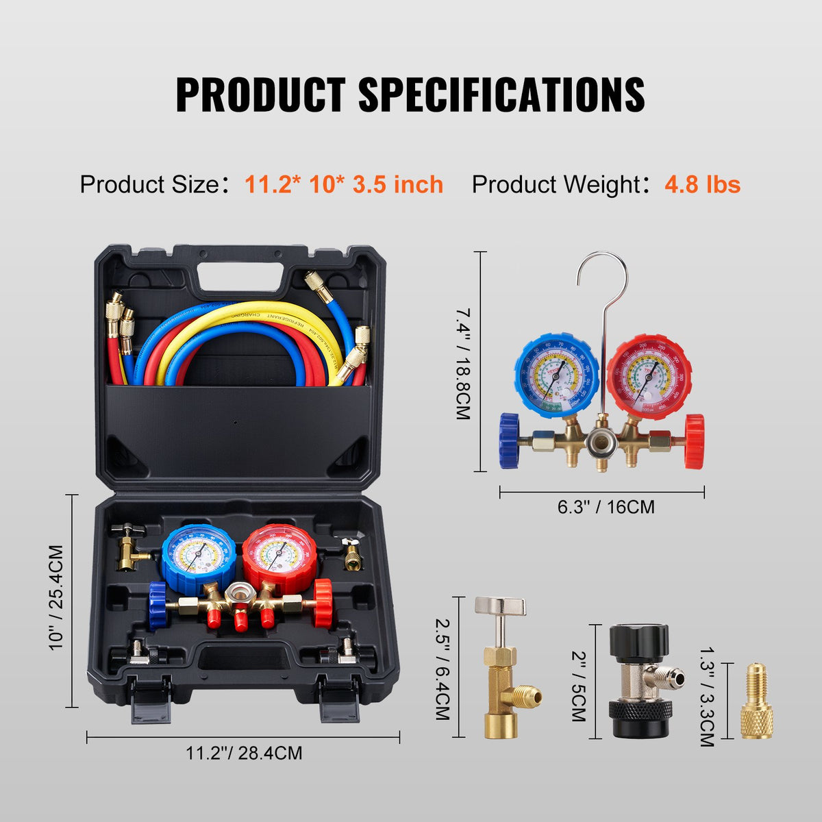 3-Way AC Manifold Gauge Set product image 7