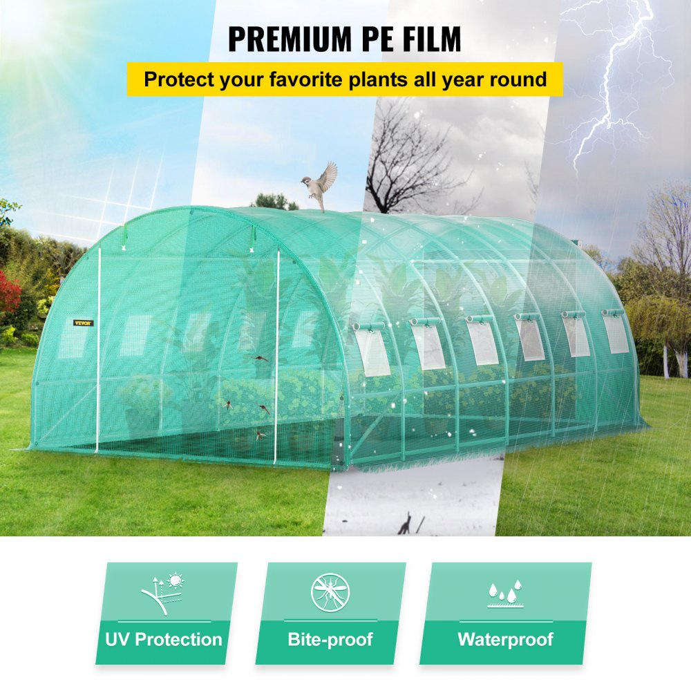 20 x 10 ft Walk-In Tunnel Greenhouse with Galvanized Frame product image 5