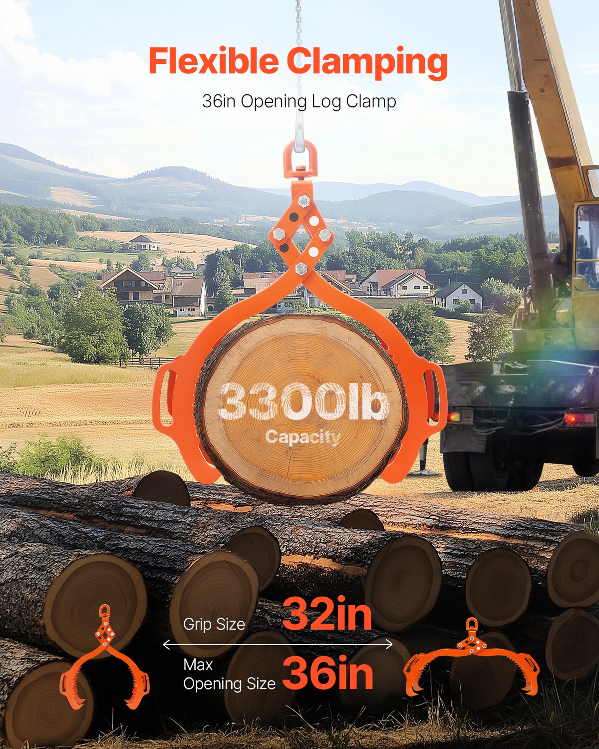 AS Equipment 36in Heavy Duty Log Lifting Tongs