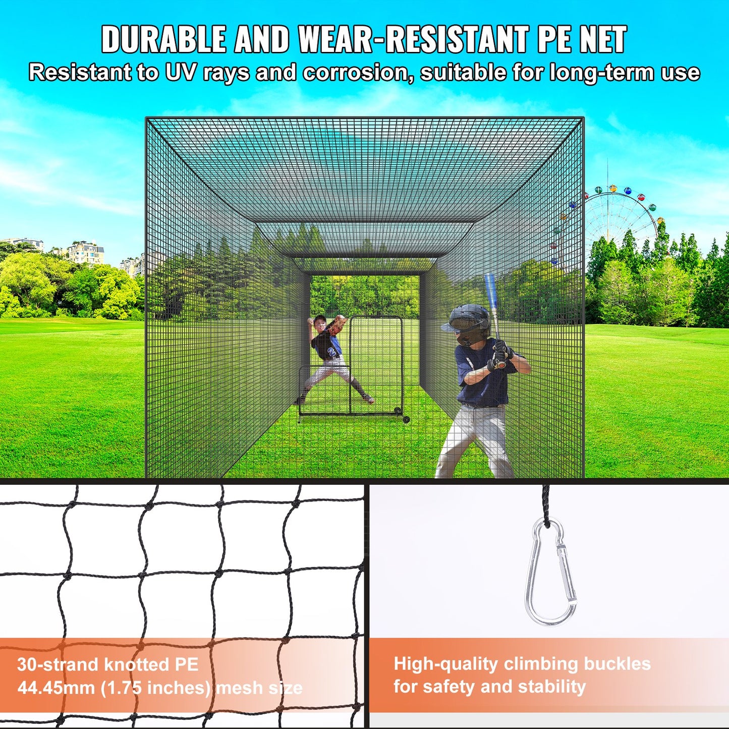 AS Equipment 35FT Baseball Batting Cage Net