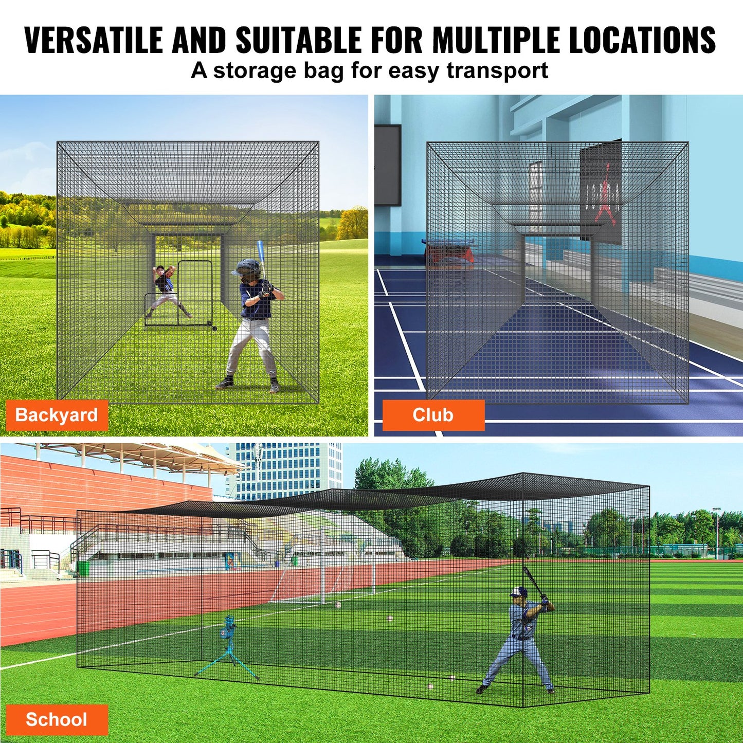 AS Equipment 35FT Baseball Batting Cage Net