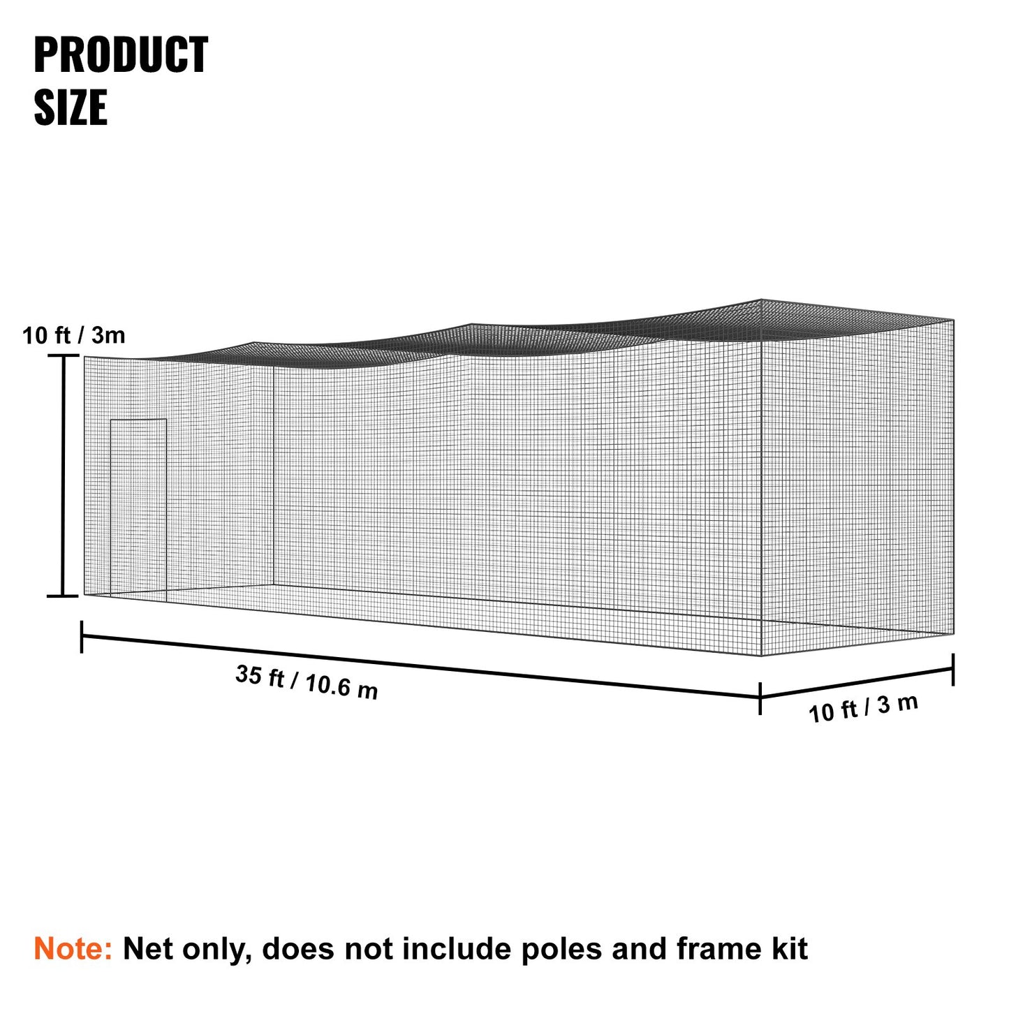 AS Equipment 35FT Baseball Batting Cage Net