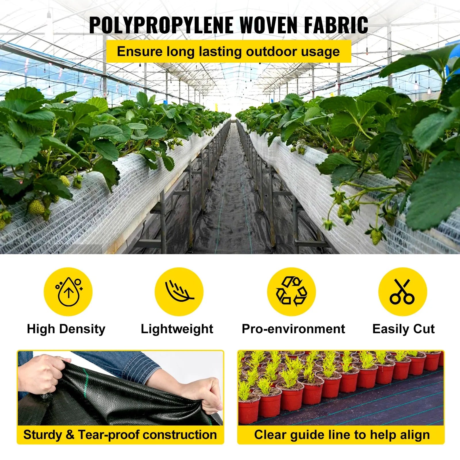 AS Equipment heavy duty weed barrier fabric roll 6ft x 300ft for garden landscaping