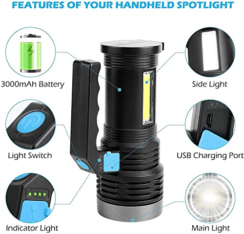 Wrrozz IP65 water resistant rechargeable spotlight flashlight